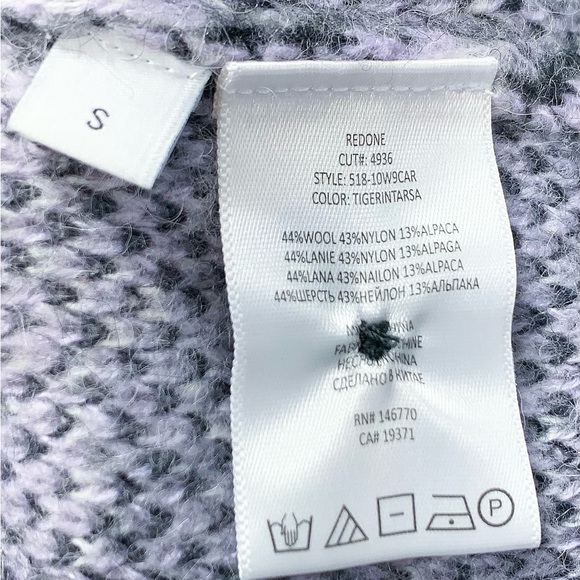 RE/DONE 90s Oversized Cardigan in Tiger Intarsia - Picture 12 of 12